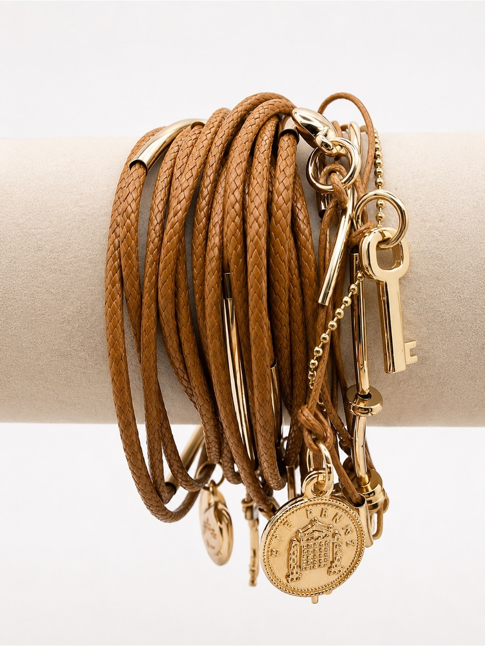 GUESS Brown and Gold Multi-Strand Wrap Bracelet